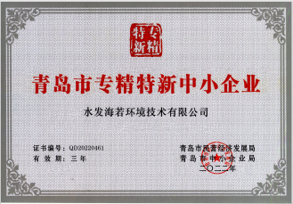 專(zhuān)精特新 成就未來(lái) ——熱烈祝賀水發(fā)海若環(huán)境技術(shù)有限公司 被認(rèn)定為專(zhuān)精特新企業(yè)
